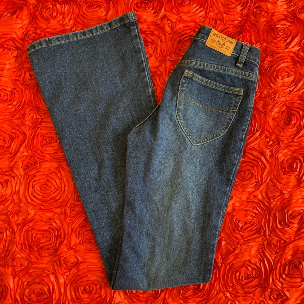 90s Roxy Brand boot cut jeans denim sz 0 Legs 34"